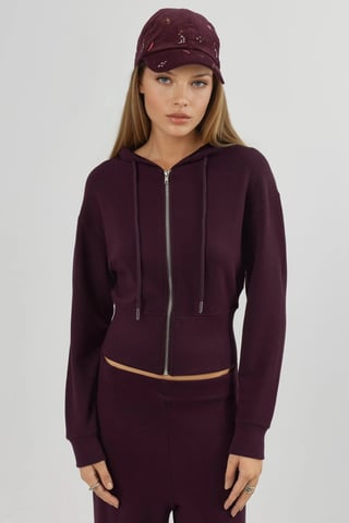 Hooded Long Sleeve Zipper Jacket