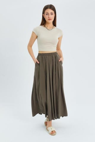 High-Waisted Long Skirt with Pockets