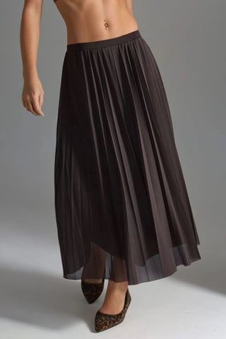 Mid Waist Tulle Maxi Skirt