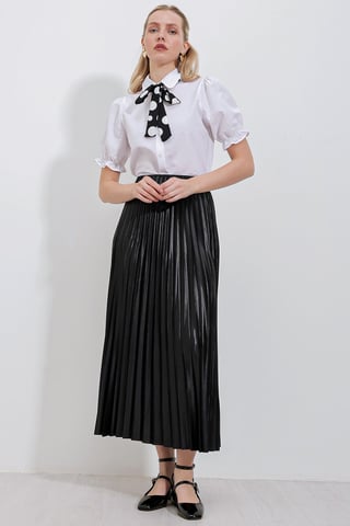 High Waist Maxi Skirt with Ruffle Detail