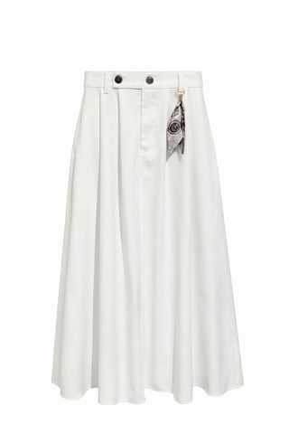 High Waist A-Line Midi Skirt with Accessories