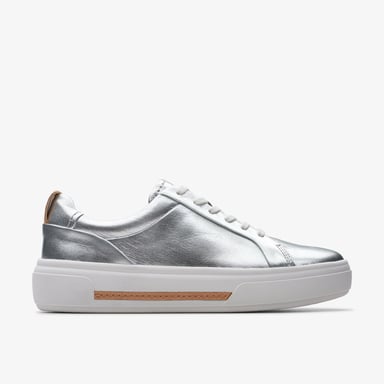 Hollyhock Walk Zilveren Leren Sneakers