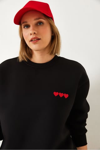 Geborduurd Crew Neck Relaxed Fit Sweatshirt