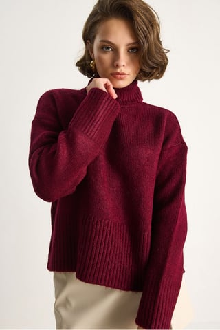 Oversized Knit Turtleneck Sweater