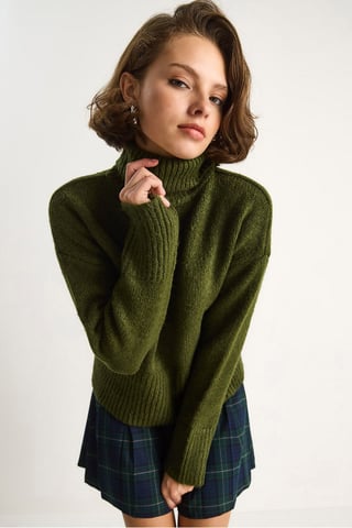 Oversized Knit Turtleneck Sweater