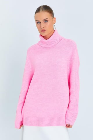 Loose Fit Turtleneck Knit Sweater