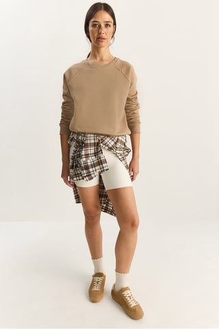 Relaxed Fit Crew Neck Knitted Sweatshirt