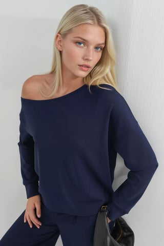 Asymmetrical Collar Relaxed Fit Sweatshirt