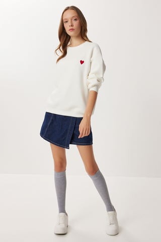 Broderad Crew Neck Sweatshirt