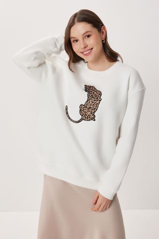 Crew Neck Långärmad Stickad Sweatshirt