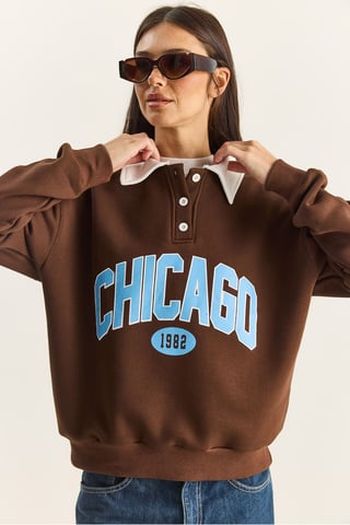Oversized Printed Sweatshirt