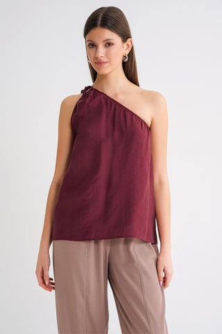 Asymmetrisk Krage Accessoar Detaljerad Topp