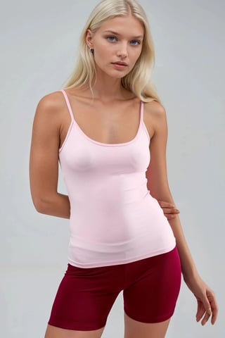 Fitted U Collar Knitted Tank Top