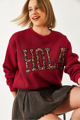 Embroidered Logo Crew Neck Sweatshirt