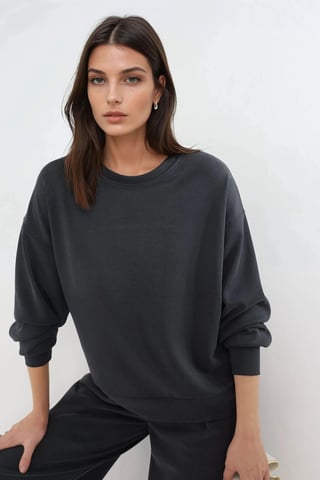 Relaxed Fit Crew Neck Modal Sweatshirt
