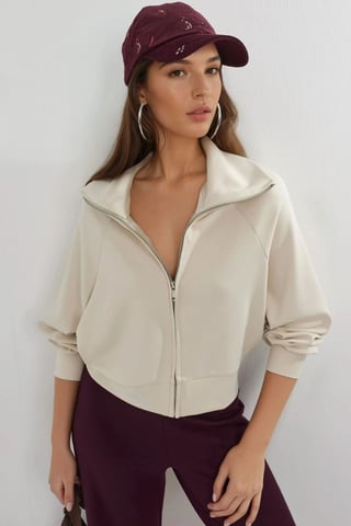 Relaxed Fit Zippered Sweatshirt