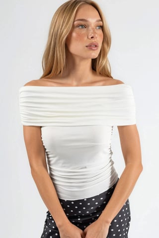 Off Shoulder Drape Blouse