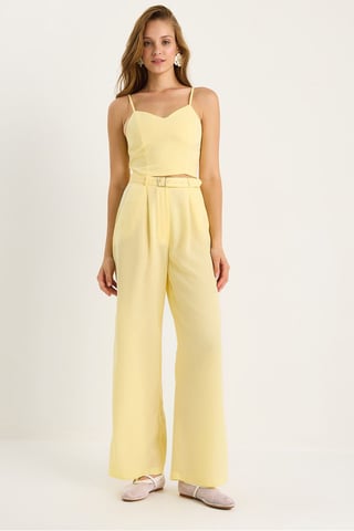 V-Neck Blouse and Wide Leg Pants Set