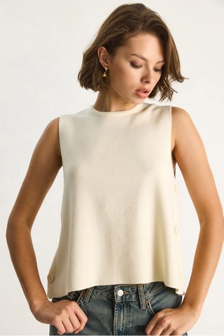 Button Detailed Knit Blouse