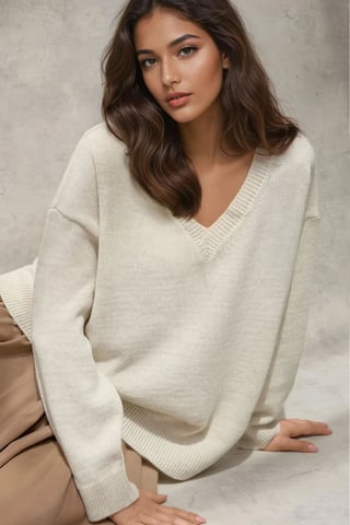Thick Knit V-neck Sweater