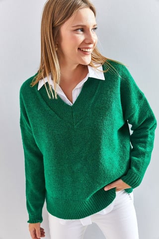V-Neck Long Sleeve Sweater
