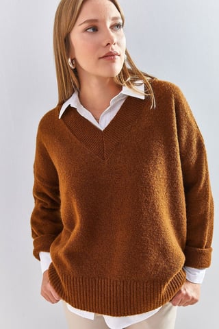 V-Neck Long Sleeve Sweater
