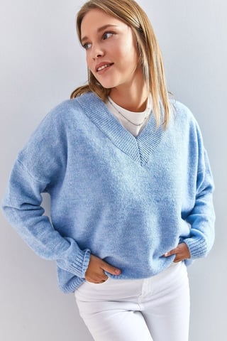 V-Neck Long Sleeve Sweater