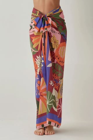 Geprinte Strand Maxi Cover-Up