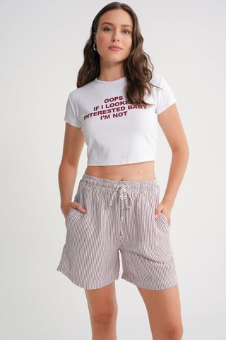High-Waisted Striped Wide Leg Shorts