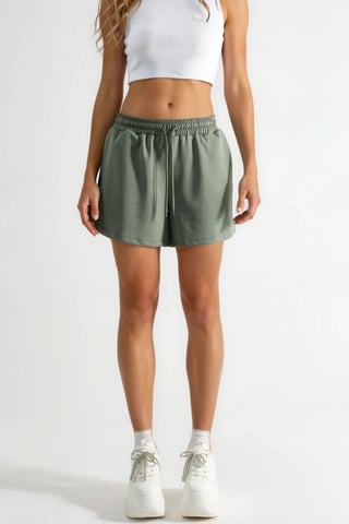 Elastic Waist Modal Shorts with Pockets