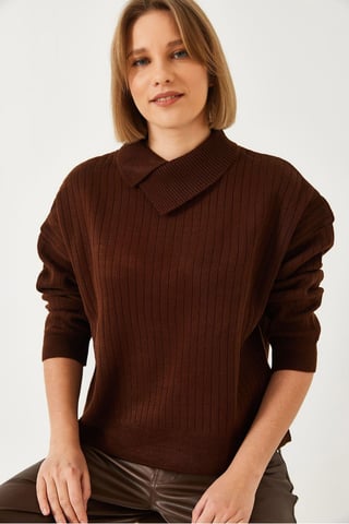 Ribbed Shawl Collar Sweater