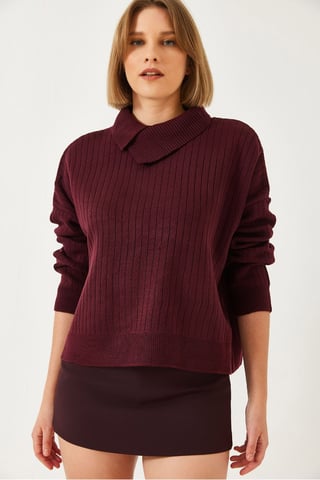 Ribbed Shawl Collar Sweater