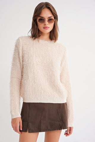 Soft Plush Textured Knit Sweater