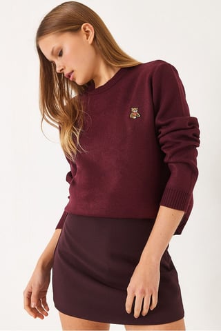 Broderad crewnecktröja