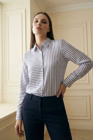 Striped Button-Up Shirt
