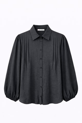 Textured Ribbed Long Sleeve Button-Up Shirt