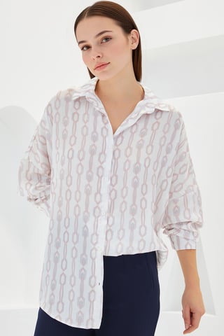 Oversized Satin Button-Front Shirt