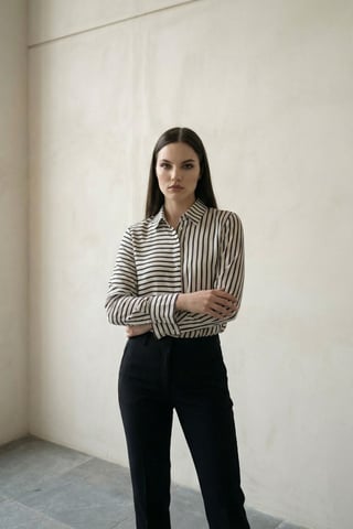 Striped Button-Up Shirt