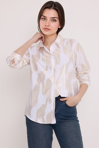 Oversized Striped Button-Up Shirt