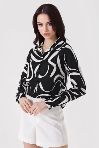 Patterned Long Sleeve Shirt