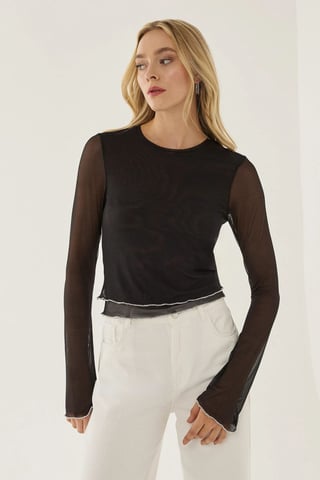 Halvtransparent Blus