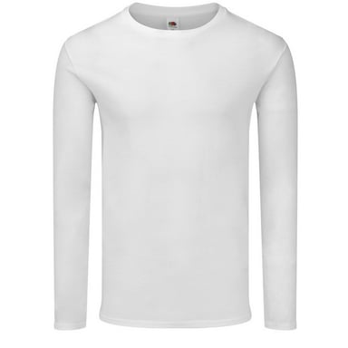 Fruit of the Loom Mens Iconic 140 Classic Long-Sleeved T-Shirt (White)