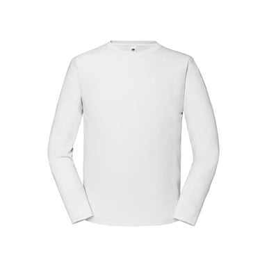 Fruit of the Loom Mens Iconic 195 Premium Ringspun Cotton Long-Sleeved T-Shirt (White)