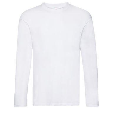 Fruit of the Loom Mens Original Long-Sleeved T-Shirt (White)