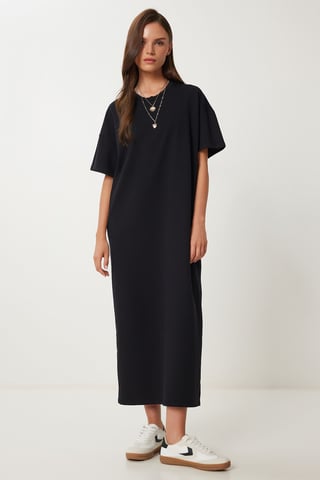 Midi Cotton Dress with Slit