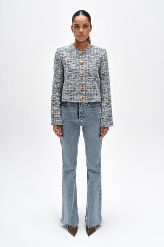 BENU Women's Blue Blazer with Gold Buttons