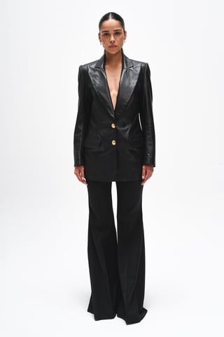 BENU Women's Black Leather Blazer
