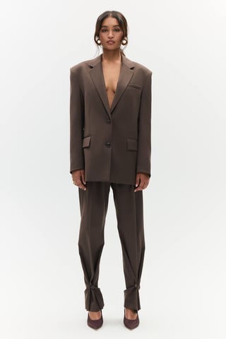 BENU Women's Brown Elegant Pants with Ankle Closure
