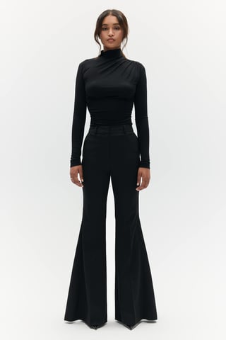 BENU Women's Black Flared Suit Trousers