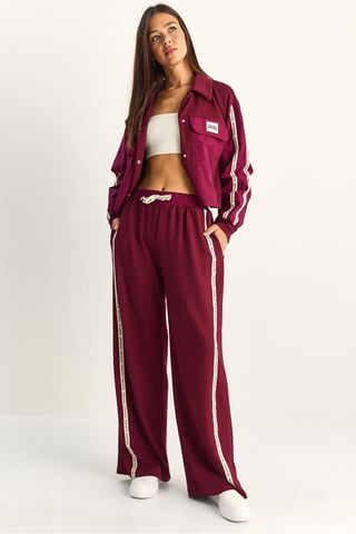 Striped Mid Waist Two-Piece Set with Pocket